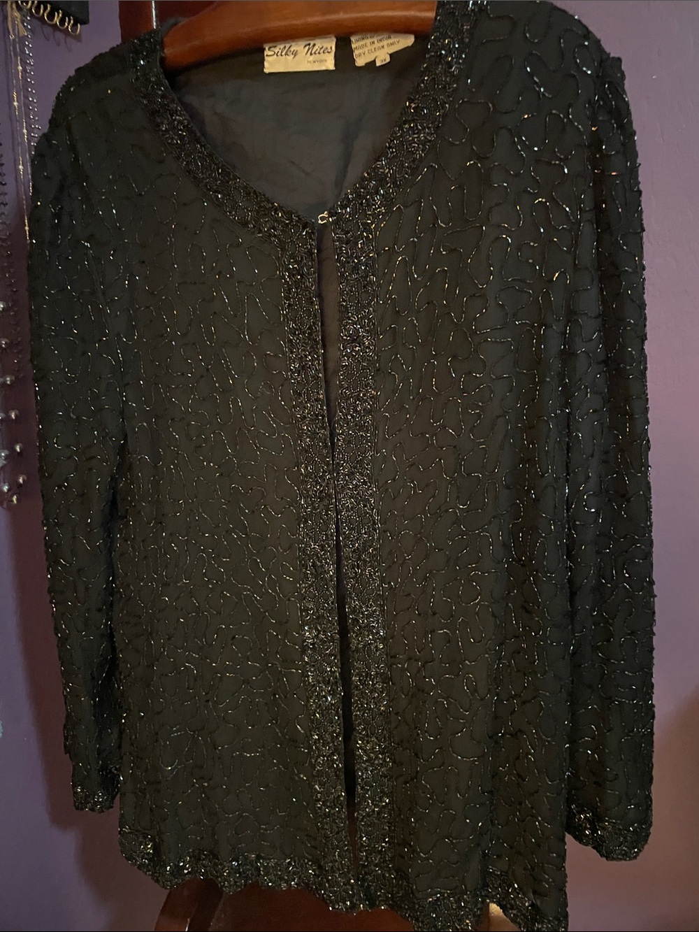 VTG BEADED SILK EVENING JACKET